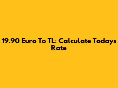 19.90 Euro To TL: Calculate Today's Rate
