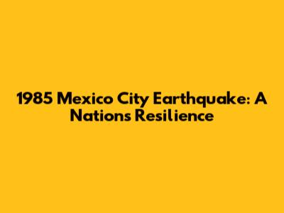 1985 Mexico City Earthquake: A Nation's Resilience