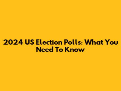 2024 US Election Polls: What You Need To Know