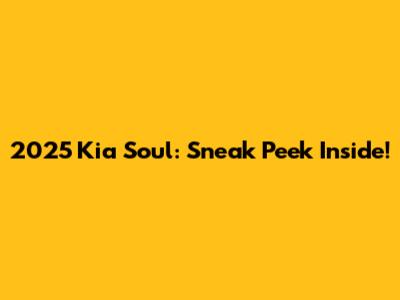 2025 Kia Soul: Sneak Peek Inside!