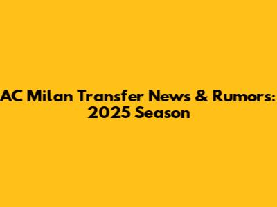 AC Milan Transfer News & Rumors: 2025 Season