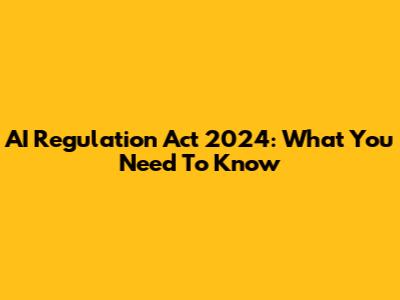 AI Regulation Act 2024: What You Need To Know