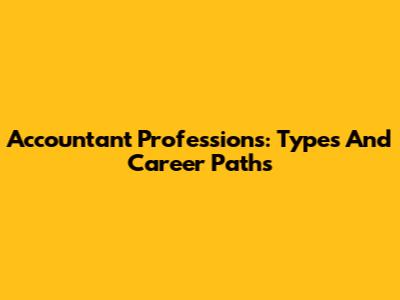 Accountant Professions: Types And Career Paths