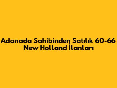 Adana'da Sahibinden Satılık 60-66 New Holland İlanları