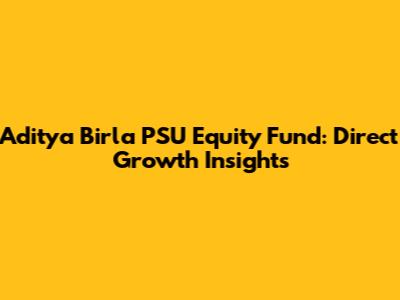 Aditya Birla PSU Equity Fund: Direct Growth Insights