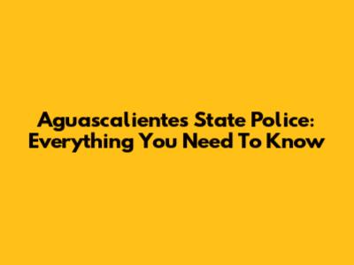 Aguascalientes State Police: Everything You Need To Know