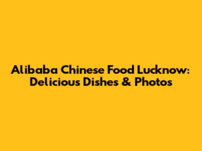Alibaba Chinese Food Lucknow: Delicious Dishes & Photos