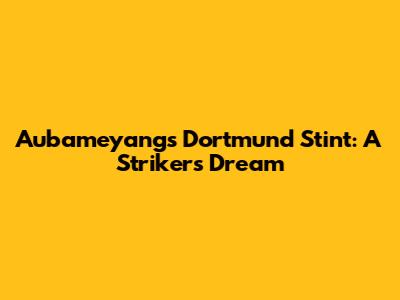 Aubameyang's Dortmund Stint: A Striker's Dream