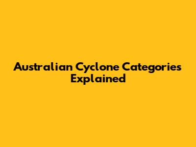 Australian Cyclone Categories Explained