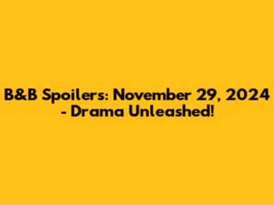 B&B Spoilers: November 29, 2024 - Drama Unleashed!