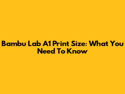 Bambu Lab A1 Print Size: What You Need To Know
