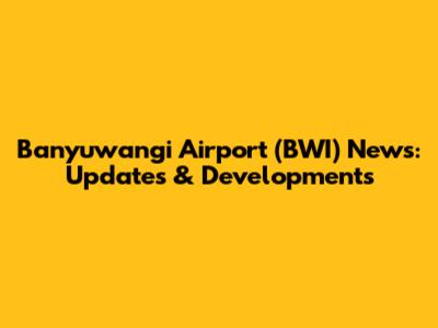Banyuwangi Airport (BWI) News: Updates & Developments
