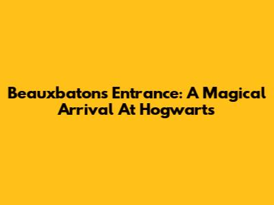 Beauxbatons Entrance: A Magical Arrival At Hogwarts