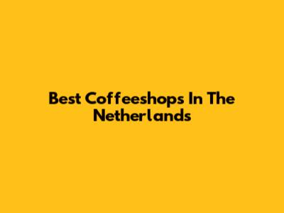 Best Coffeeshops In The Netherlands