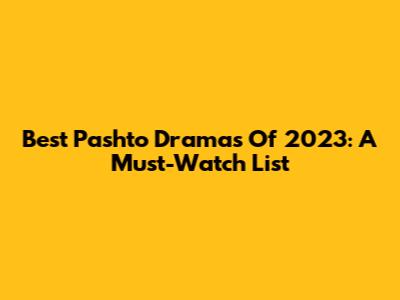 Best Pashto Dramas Of 2023: A Must-Watch List