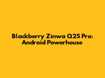 Blackberry Zinwa Q25 Pro: Android Powerhouse