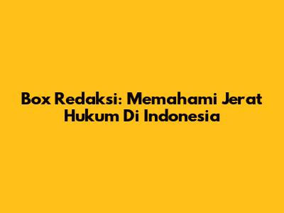 Box Redaksi: Memahami Jerat Hukum Di Indonesia