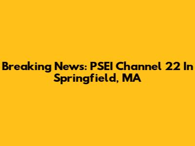 Breaking News: PSEI Channel 22 In Springfield, MA