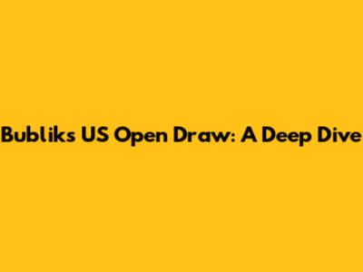 Bublik's US Open Draw: A Deep Dive
