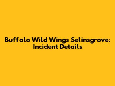 Buffalo Wild Wings Selinsgrove: Incident Details