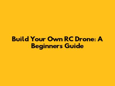 Build Your Own RC Drone: A Beginner's Guide