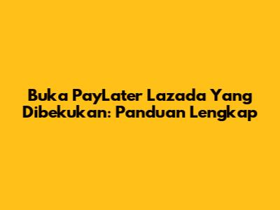 Buka PayLater Lazada Yang Dibekukan: Panduan Lengkap