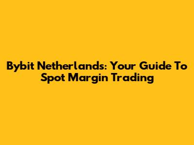 Bybit Netherlands: Your Guide To Spot Margin Trading