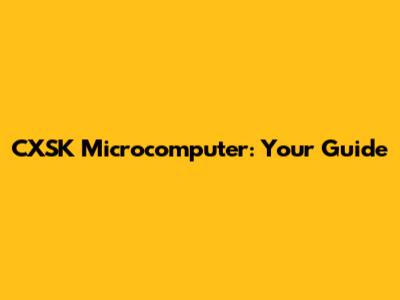 CXSK Microcomputer: Your Guide