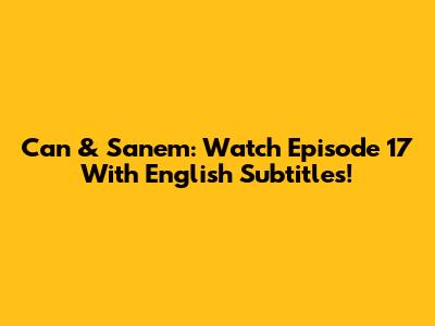 Can & Sanem: Watch Episode 17 With English Subtitles!