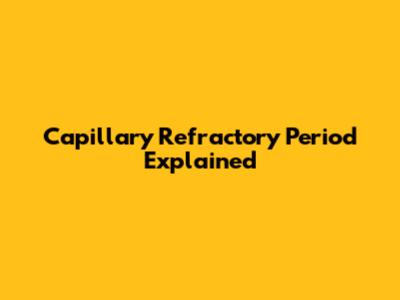 Capillary Refractory Period Explained