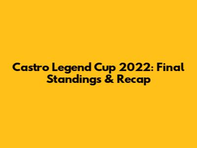 Castro Legend Cup 2022: Final Standings & Recap