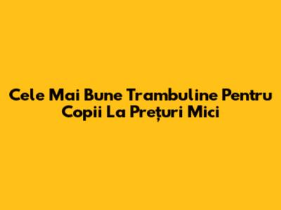 Cele Mai Bune Trambuline Pentru Copii La Prețuri Mici