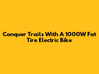 Conquer Trails With A 1000W Fat Tire Electric Bike