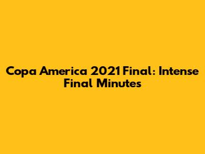 Copa America 2021 Final: Intense Final Minutes