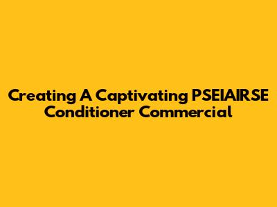 Creating A Captivating PSEIAIRSE Conditioner Commercial