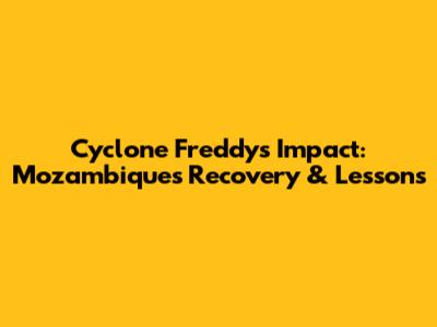 Cyclone Freddy's Impact: Mozambique's Recovery & Lessons