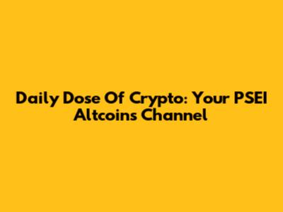 Daily Dose Of Crypto: Your PSEI Altcoins Channel