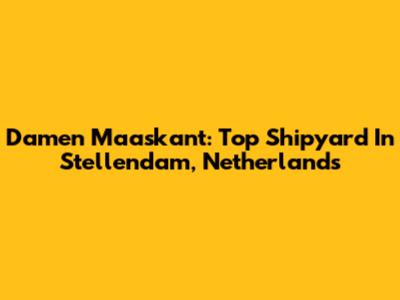 Damen Maaskant: Top Shipyard In Stellendam, Netherlands