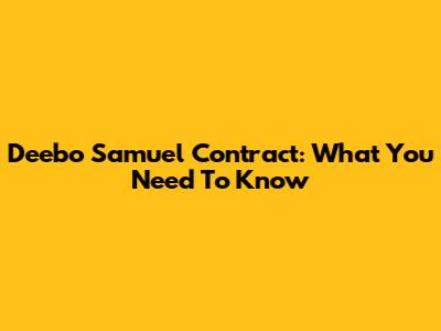 Deebo Samuel Contract: What You Need To Know