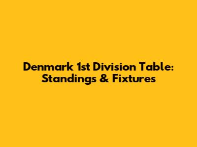 Denmark 1st Division Table: Standings & Fixtures