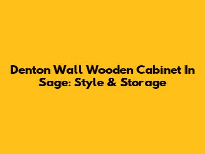 Denton Wall Wooden Cabinet In Sage: Style & Storage
