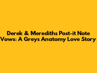 Derek & Meredith's Post-it Note Vows: A 'Grey's Anatomy' Love Story