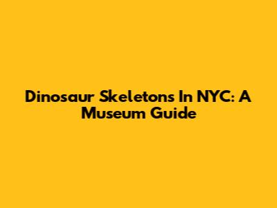 Dinosaur Skeletons In NYC: A Museum Guide