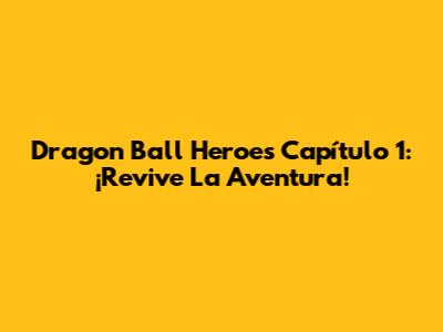 Dragon Ball Heroes Capítulo 1: ¡Revive La Aventura!