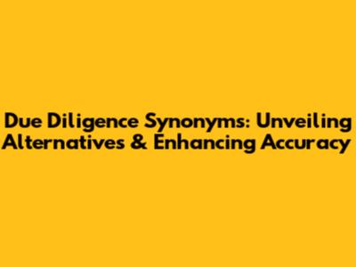 Due Diligence Synonyms: Unveiling Alternatives & Enhancing Accuracy