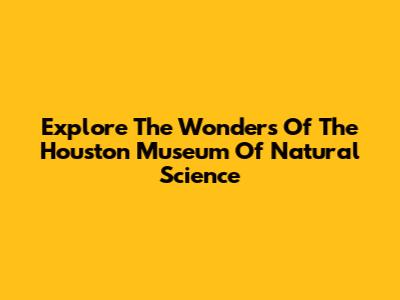 Explore The Wonders Of The Houston Museum Of Natural Science
