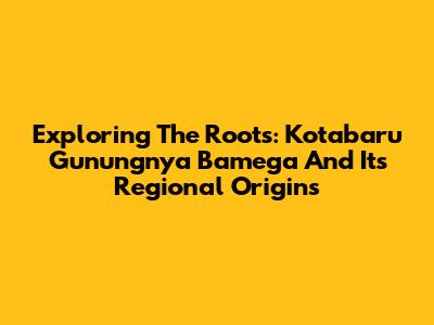 Exploring The Roots: "Kotabaru Gunungnya Bamega" And Its Regional Origins