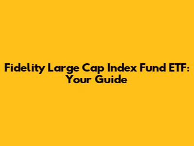 Fidelity Large Cap Index Fund ETF: Your Guide