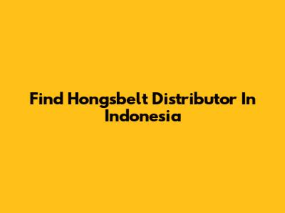 Find Hongsbelt Distributor In Indonesia
