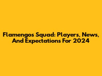 Flamengo's Squad: Players, News, And Expectations For 2024